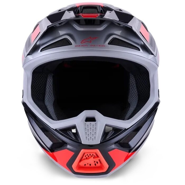 Alpinestars S-M7 Motocross Helm Rise schwarz rot silber