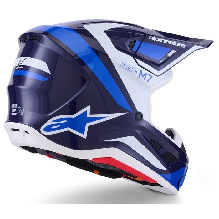 Alpinestars S-M7 Motocross Helm Rise blau weiss