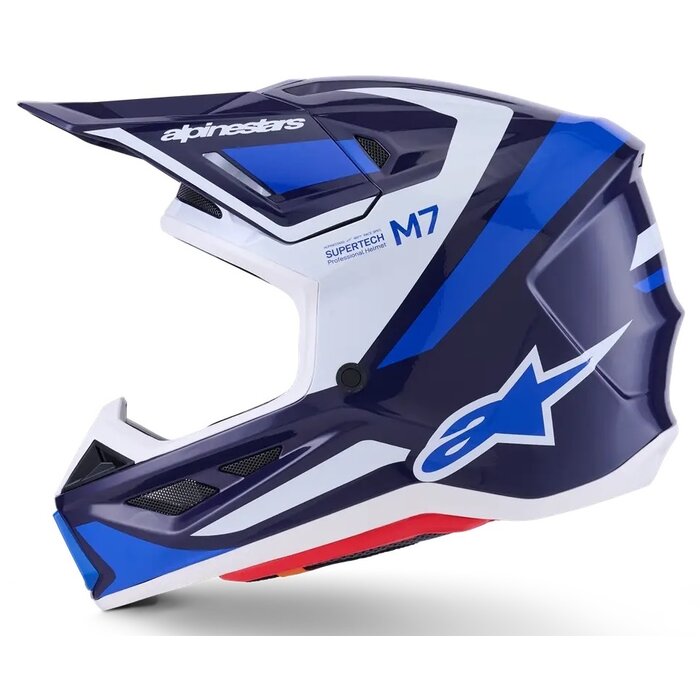 Alpinestars S-M7 Motocross Helm Rise blau weiss