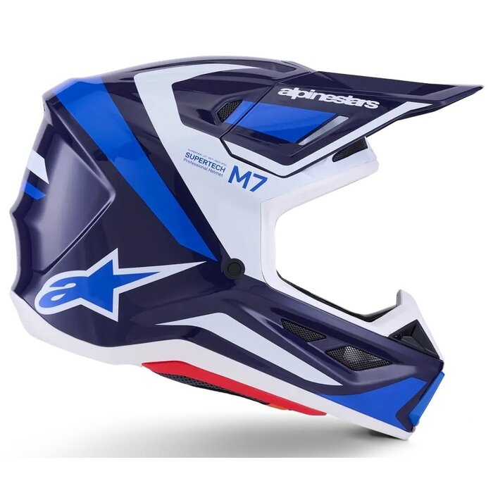 Alpinestars S-M7 Motocross Helm Rise blau weiss