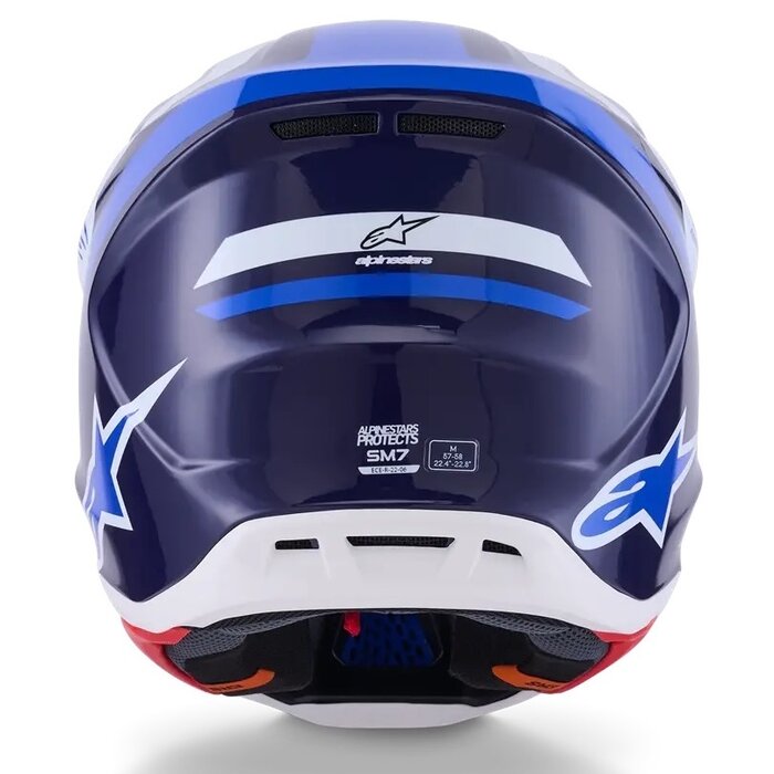 Alpinestars S-M7 Motocross Helm Rise blau weiss