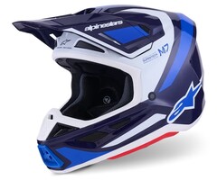 Alpinestars S-M7 Motocross Helm Rise blau weiss