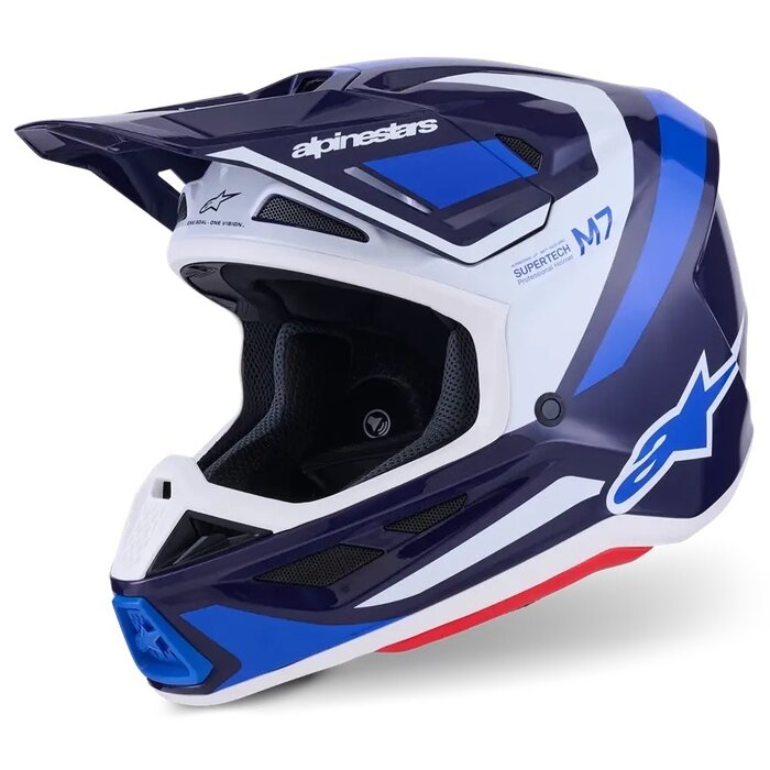 Alpinestars S-M7 Motocross Helm Rise blau weiss