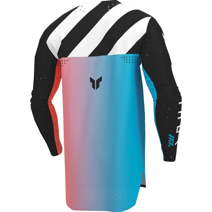 Thor Sportmode Synth Jersey für Jugendliche - Schwarz, Weiß, Türkis, Koralle