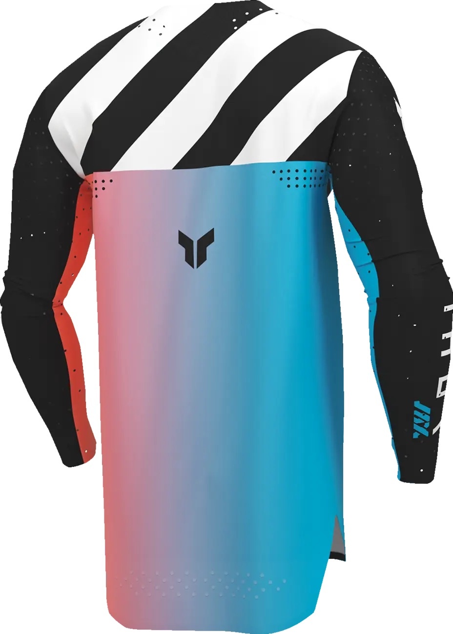 Thor Sportmode Synth Jersey für Jugendliche - Schwarz, Weiß, Türkis, Koralle