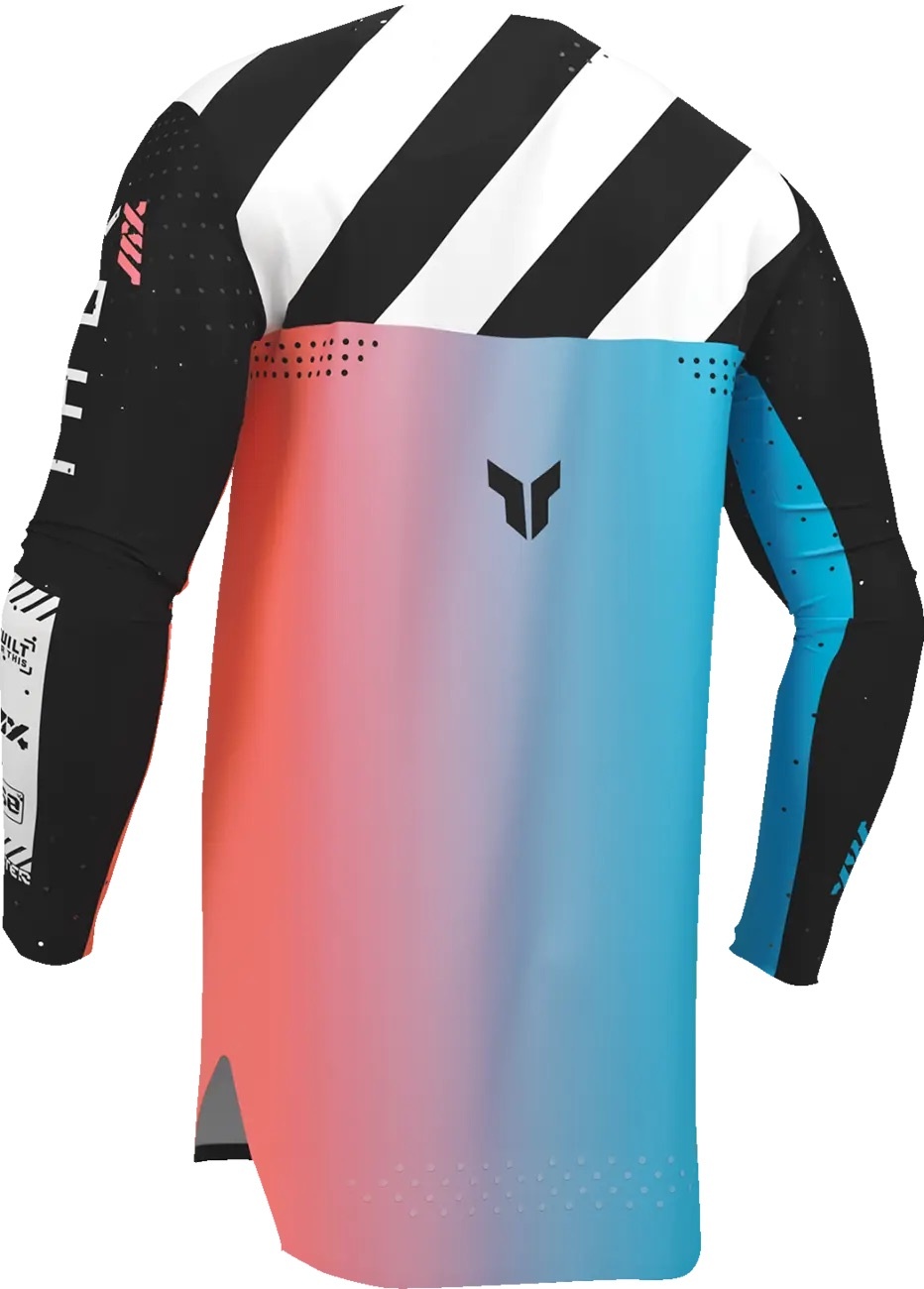 Thor Sportmode Synth Jersey für Jugendliche - Schwarz, Weiß, Türkis, Koralle