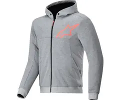 Alpinestars Chrome v2 Sport Jacke Hoodie Grau meliert, Fluo rot