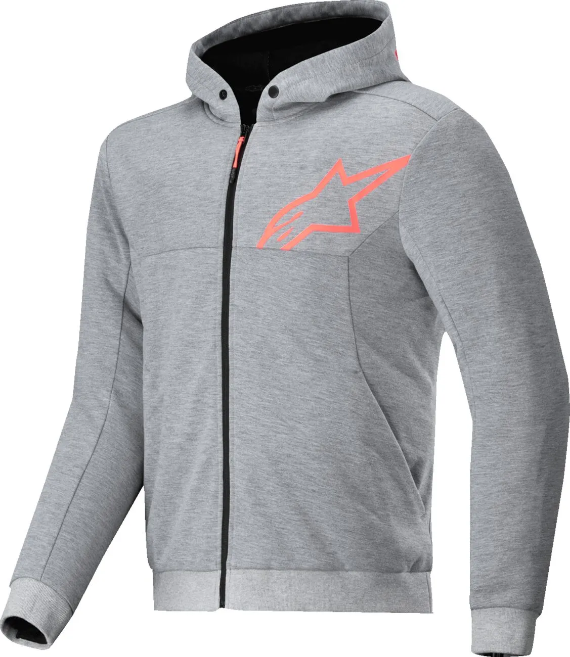Alpinestars Chrome v2 Sport Jacke Hoodie Grau meliert, Fluo rot
