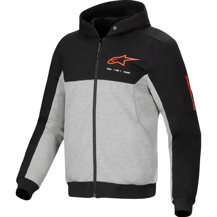 Alpinestars Chrome v2 Sport Jacke Hoodie Schwarz, Grau, Fluoreszierend Rot