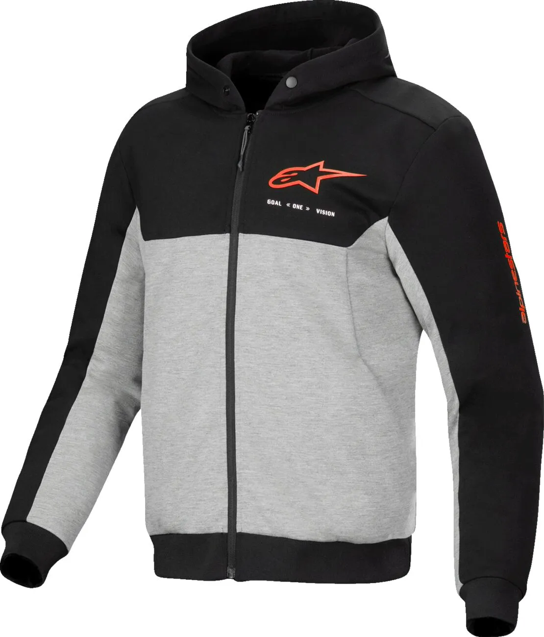 Alpinestars Chrome v2 Sport Jacke Hoodie Schwarz, Grau, Fluoreszierend Rot