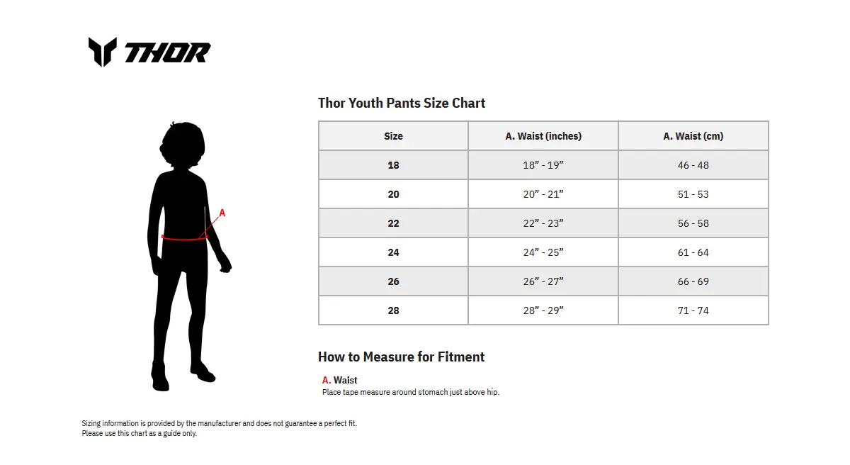 Thor Launchmode Futura Hose für Jugendliche - Weiß, Rot, Hellgrau, Schwarz