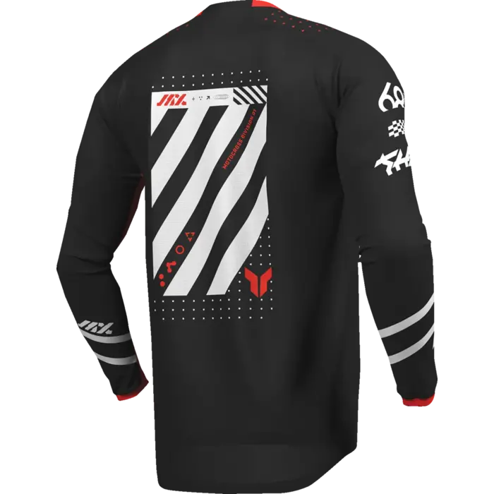 Thor Launchmode Futura Jersey für Jugendliche - Weiß, Rot, Hellgrau, Schwarz