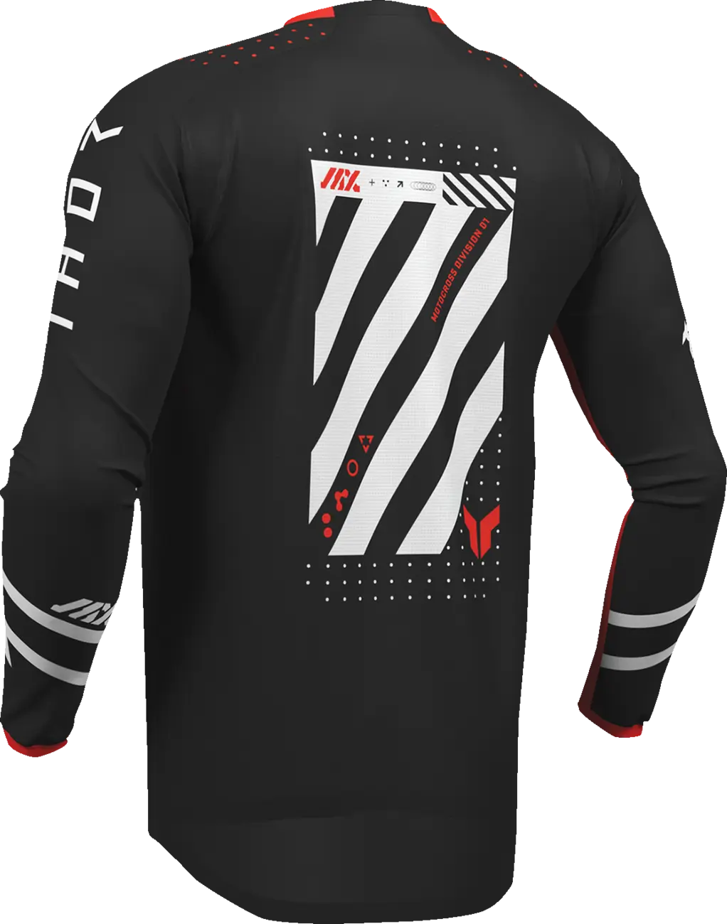 Thor Launchmode Futura Jersey für Jugendliche - Weiß, Rot, Hellgrau, Schwarz