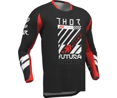 Thor Launchmode Futura Jersey für Jugendliche - Weiß, Rot, Hellgrau, Schwarz