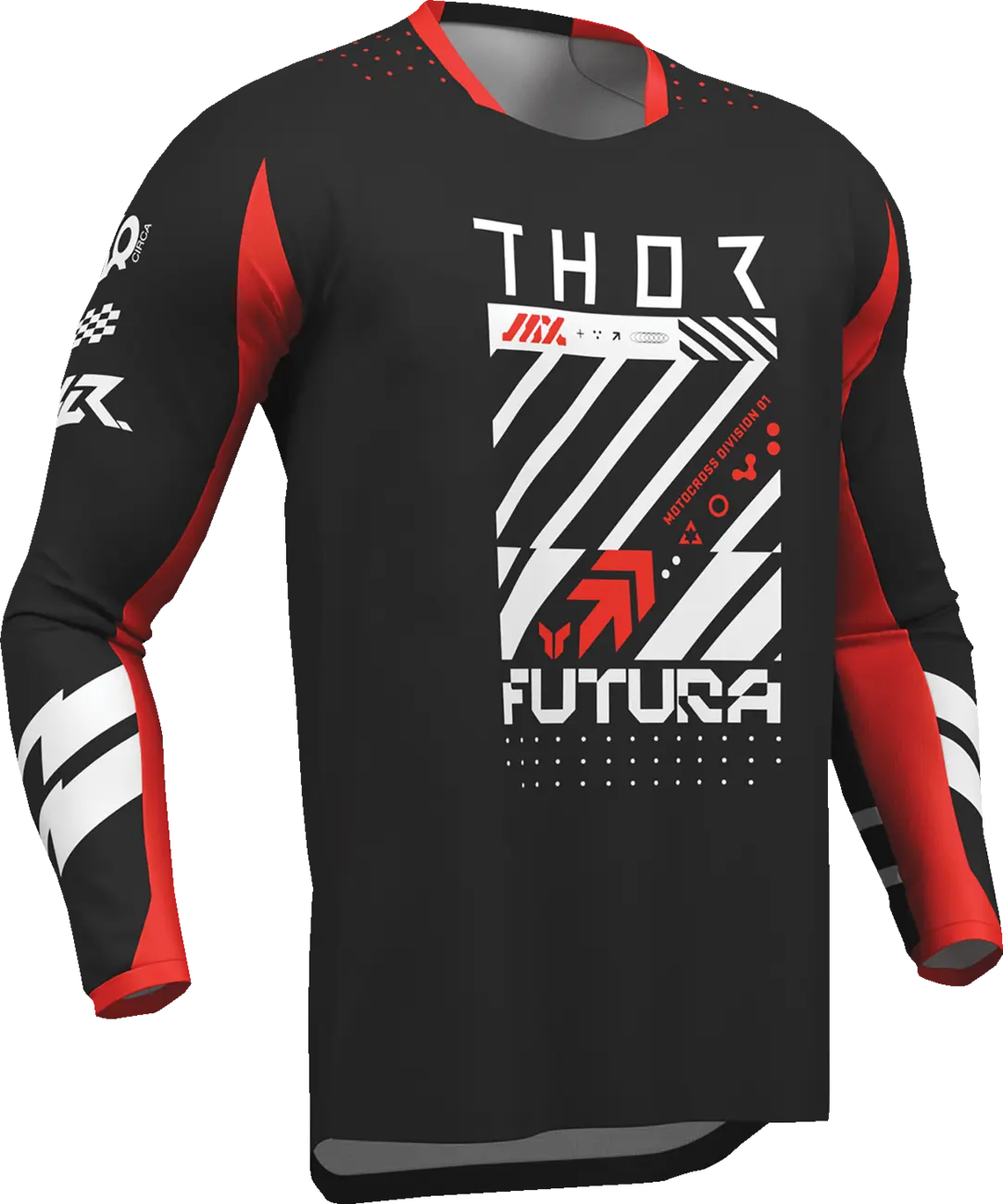 Thor Launchmode Futura Jersey für Jugendliche - Weiß, Rot, Hellgrau, Schwarz