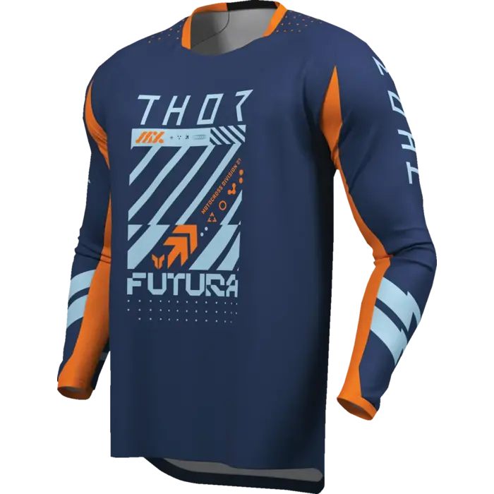 Thor Launchmode Futura Jersey für Jugendliche - Blau, Orange, Marineblau
