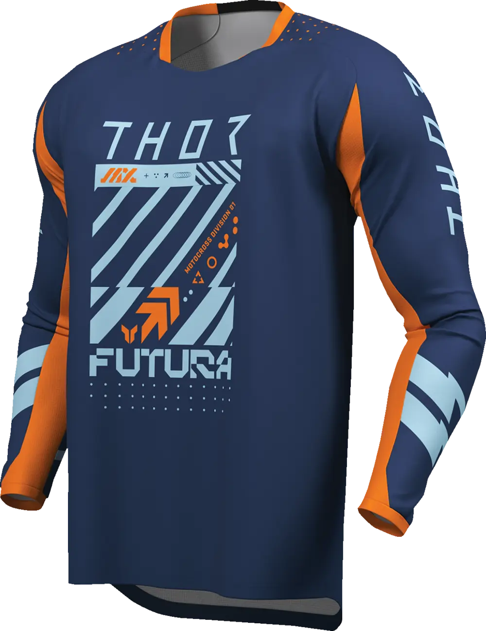 Thor Launchmode Futura Jersey für Jugendliche - Blau, Orange, Marineblau