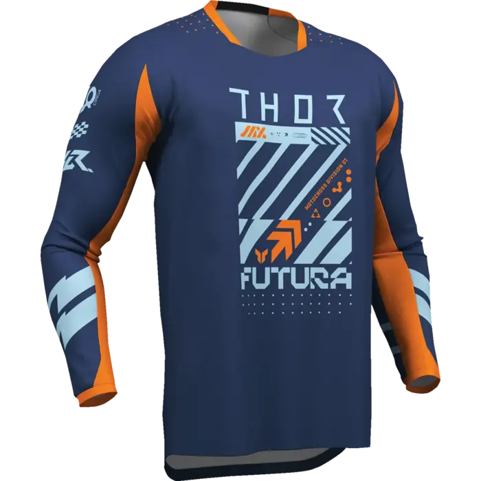 Thor Launchmode Futura Jersey für Jugendliche - Blau, Orange, Marineblau