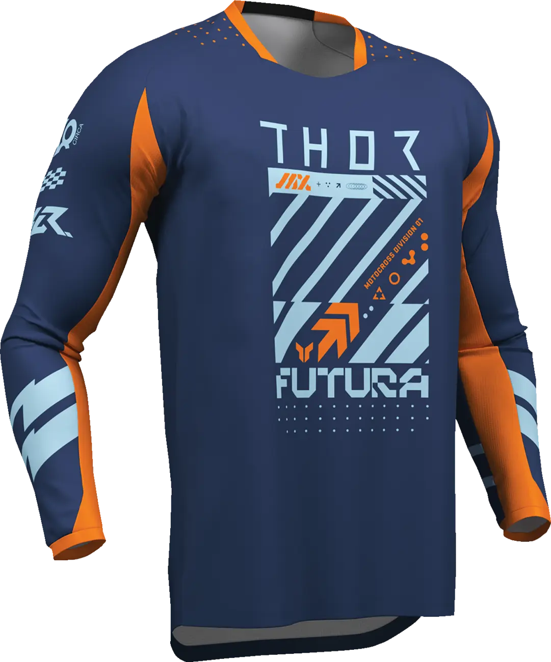 Thor Launchmode Futura Jersey für Jugendliche - Blau, Orange, Marineblau