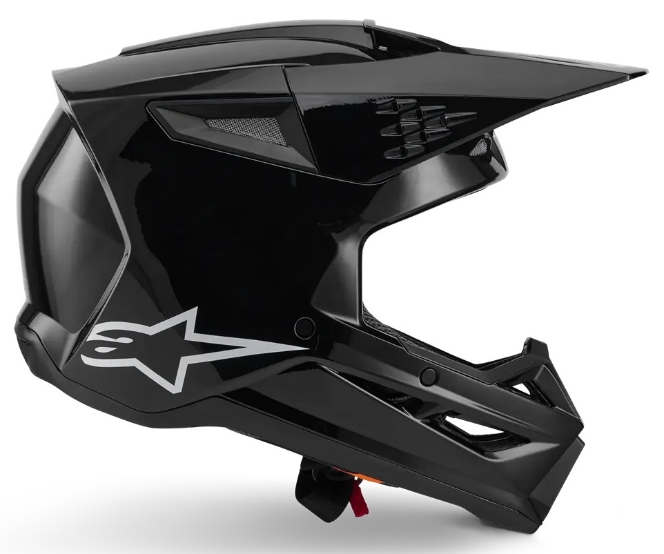 Alpinestars SM3 Motocross Helm Solid schwarz glänzend