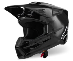 Alpinestars SM3 Motocross Helm Solid schwarz glänzend