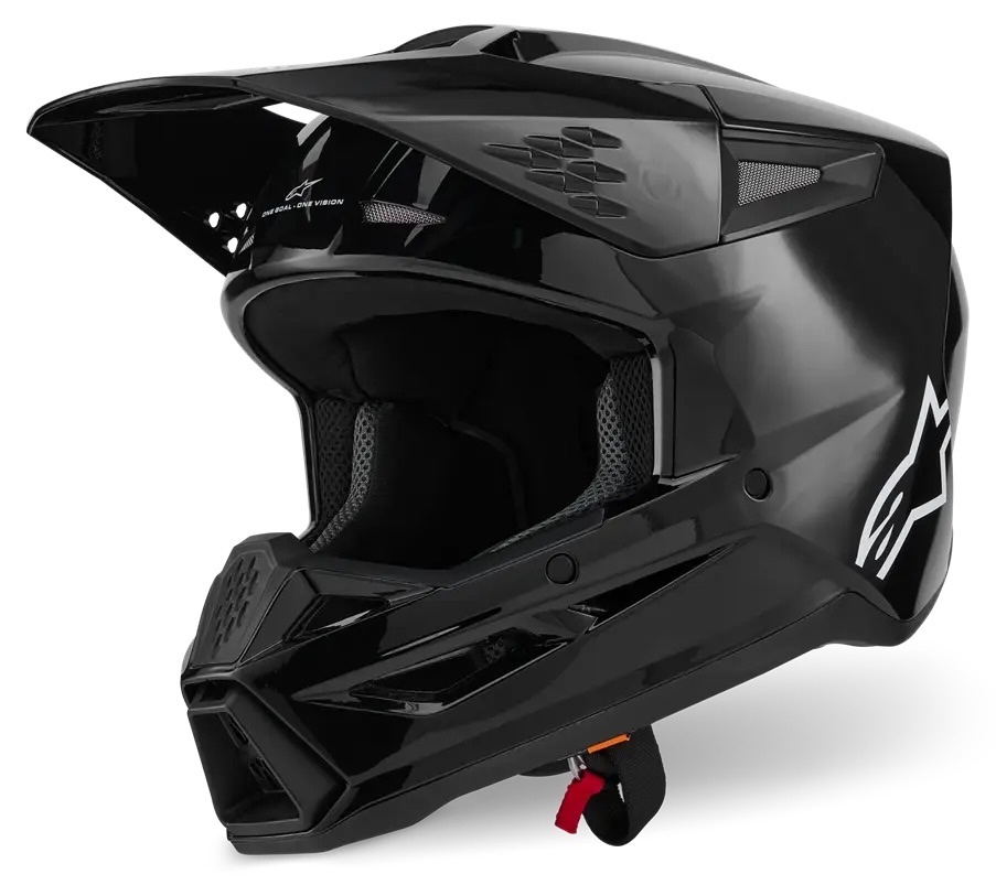 Alpinestars SM3 Motocross Helm Solid schwarz glänzend
