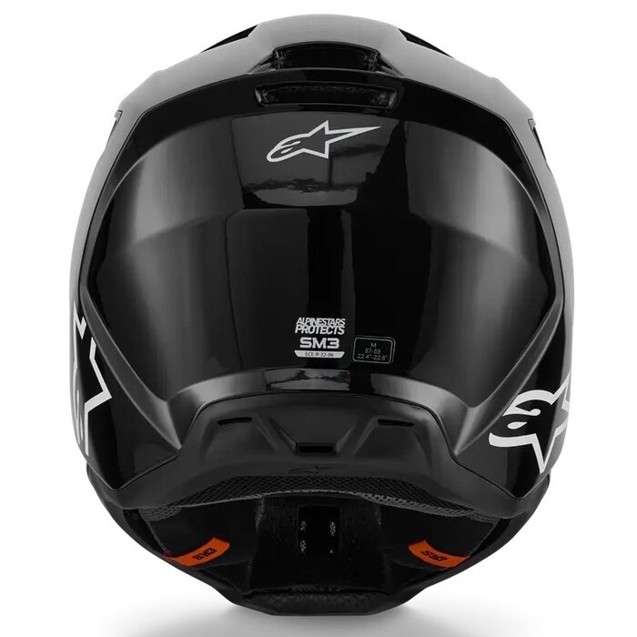Alpinestars SM3 Motocross Helm Solid schwarz glänzend