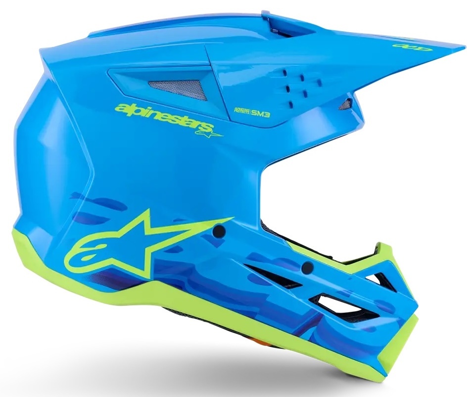 Alpinestars SM3 Motocross Helm Force cyan