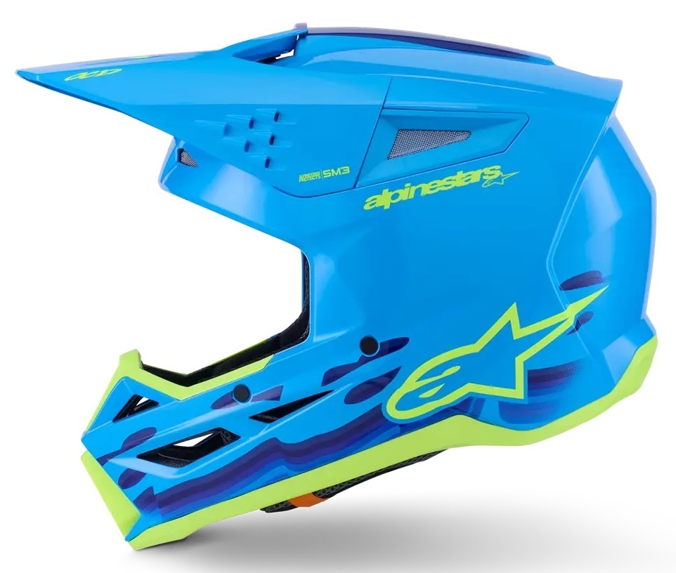 Alpinestars SM3 Motocross Helm Force cyan