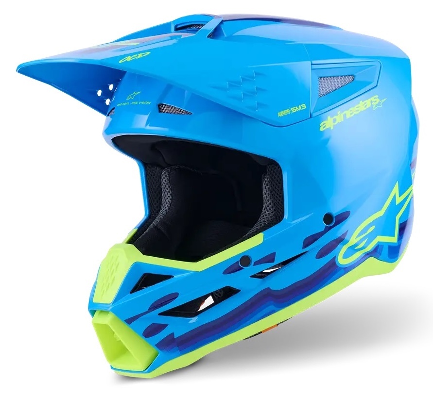 Alpinestars SM3 Motocross Helm Force cyan