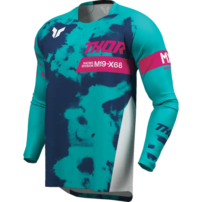 Thor Launchmode Bleach Jersey für Jugendliche - Blau, Pink, Weiß, Aqua