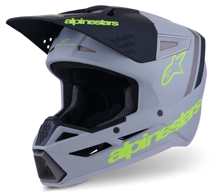 Alpinestars SM3 Motocross Helm Radium - grau schwarz