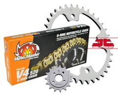 Parts Unlimted Antriebssatz Set O-Ring Kette + Ritzel + Kettenrad für Dinli Special 450