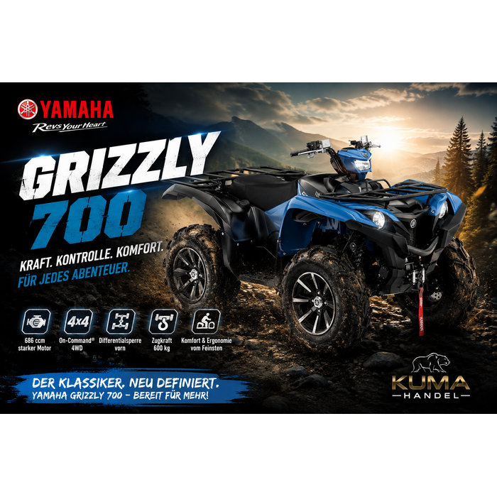 Yamaha Grizzly 700 EPS SE1 ATV 4x4 mit Seilwinde und Alufelgen