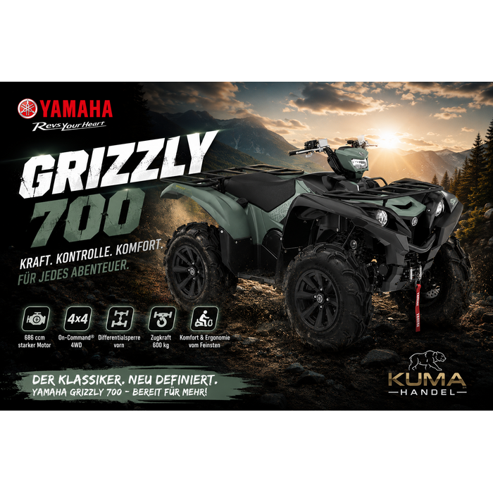 Yamaha Grizzly 700 EPS SE1 ATV 4x4 mit Seilwinde und Alufelgen