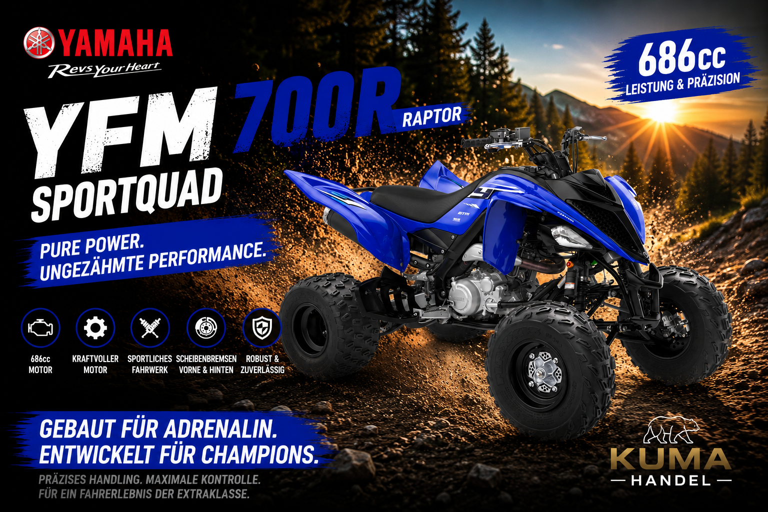 Yamaha YFM700R SE blau