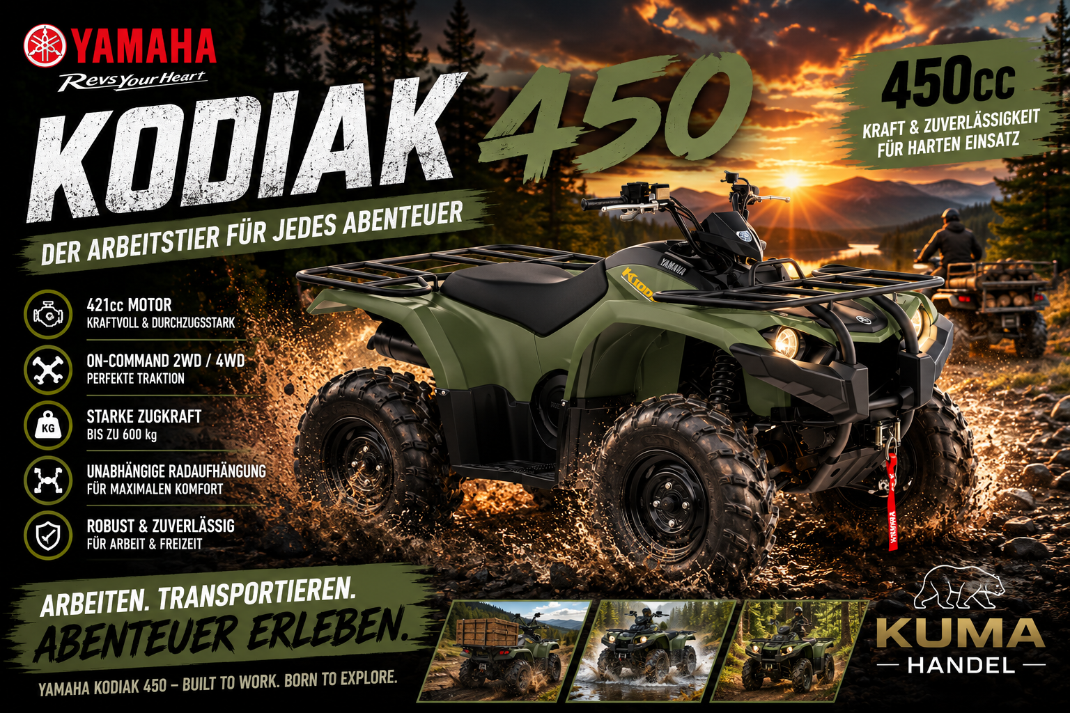 Yamaha Kodiak 450 inkl. Strassenzulassung