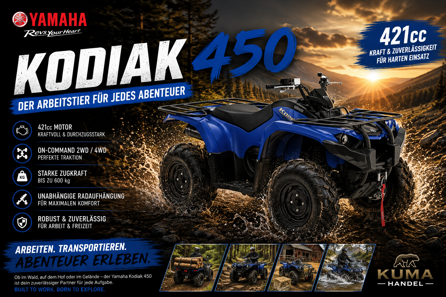 Yamaha Kodiak 450 inkl. Strassenzulassung