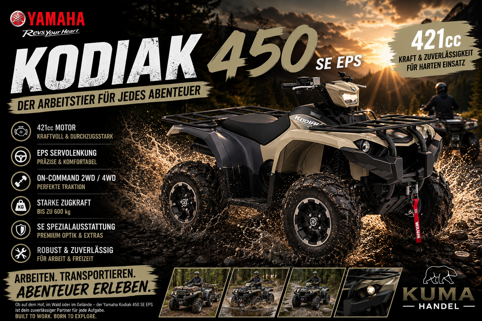 Yamaha Kodiak 450 SE EPS Servolenkung inkl. Strassenzulassung