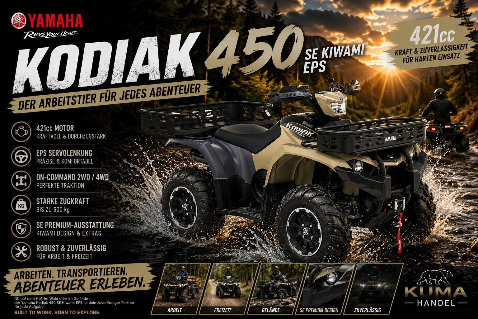 Yamaha Kodiak 450 SE EPS Servolenkung inkl. Strassenzulassung