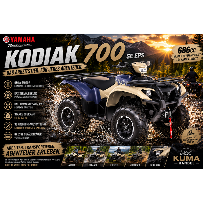 Yamaha Kodiak 700 4x4 EPS Alu SE inkl. Strassenzulassung