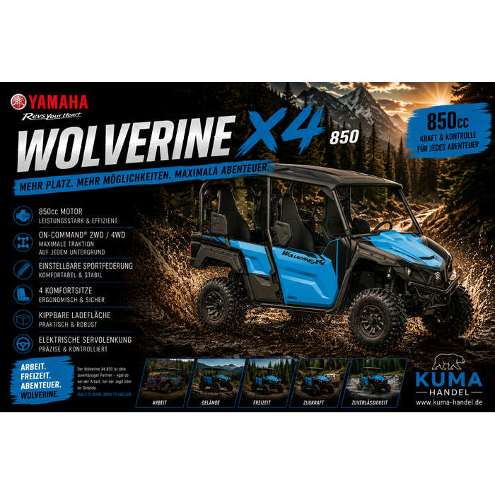Yamaha Wolverine 850 V2 X4 EPS 4x4 inkl. Strassenzulassung