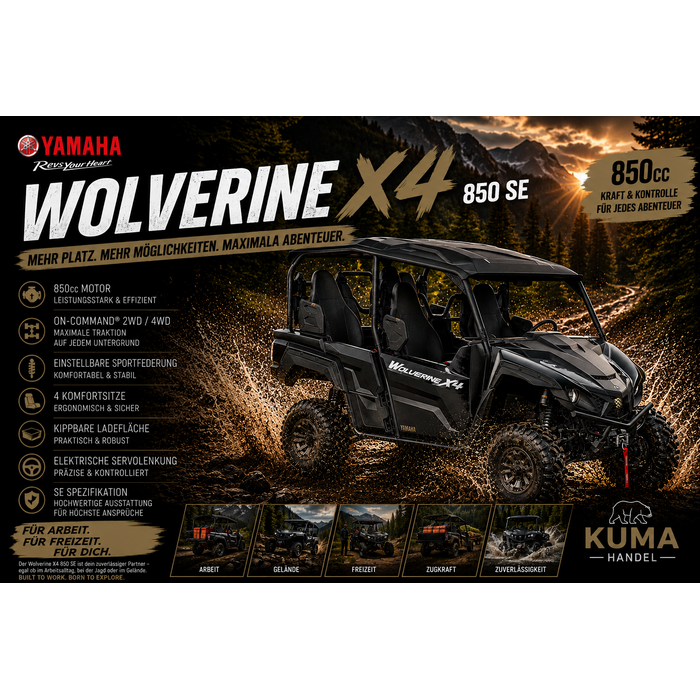 Yamaha Wolverine 850 SE V2 X4 EPS 4x4 inkl. Strassenzulassung