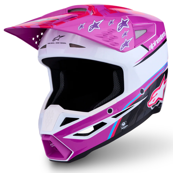 Alpinestars SM3 Motocross Helm Falcon Purple White Black Pink Fl Gl