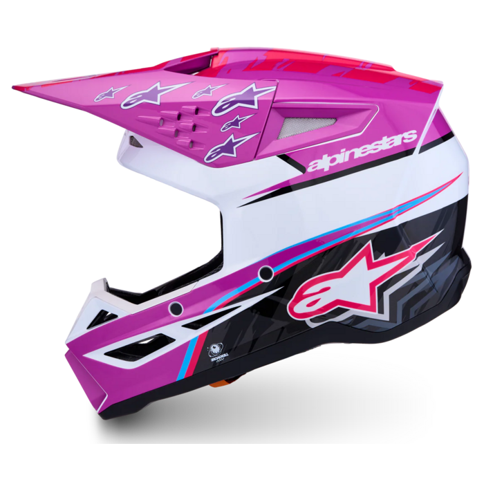 Alpinestars SM3 Motocross Helm Falcon Purple White Black Pink Fl Gl