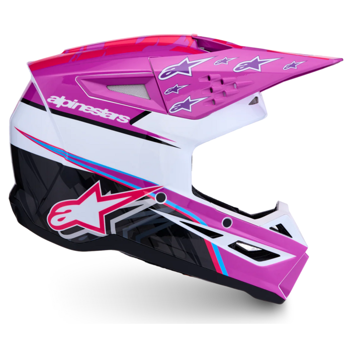 Alpinestars SM3 Motocross Helm Falcon Purple White Black Pink Fl Gl