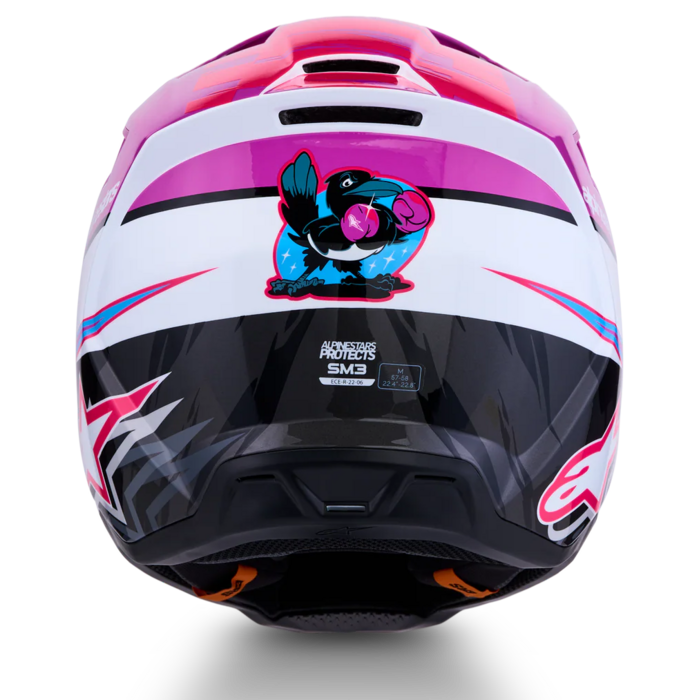 Alpinestars SM3 Motocross Helm Falcon Purple White Black Pink Fl Gl