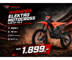 Highper Elektro Motocross KMG HP 130 E 6000W 72 Volt 27Ah Lithium Akku 14/17