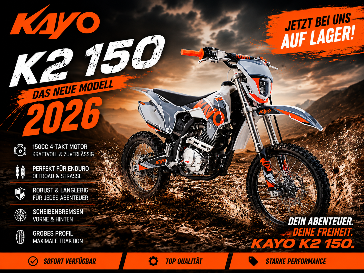 Kayo Dirtbike K2 150 cc Enduro