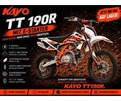 Kayo Dirtbike TT190R mit 14/17“ Räder voll einstellbares Fahrwerk und E-Start